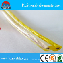 Transparent PVC Aluminum Conductor Flat Parallel Speaker Cable 10 AWG